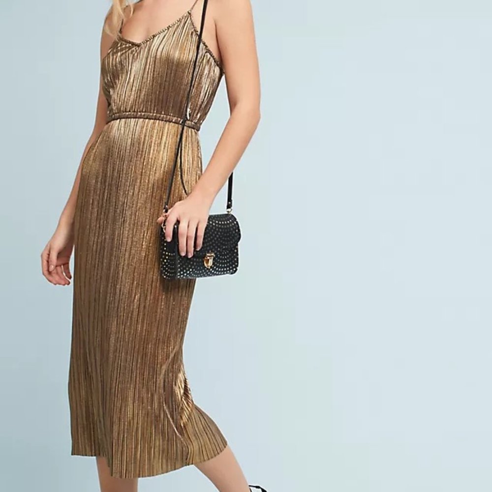 Tracy Reese XSP Metallic Petite Slip Dress